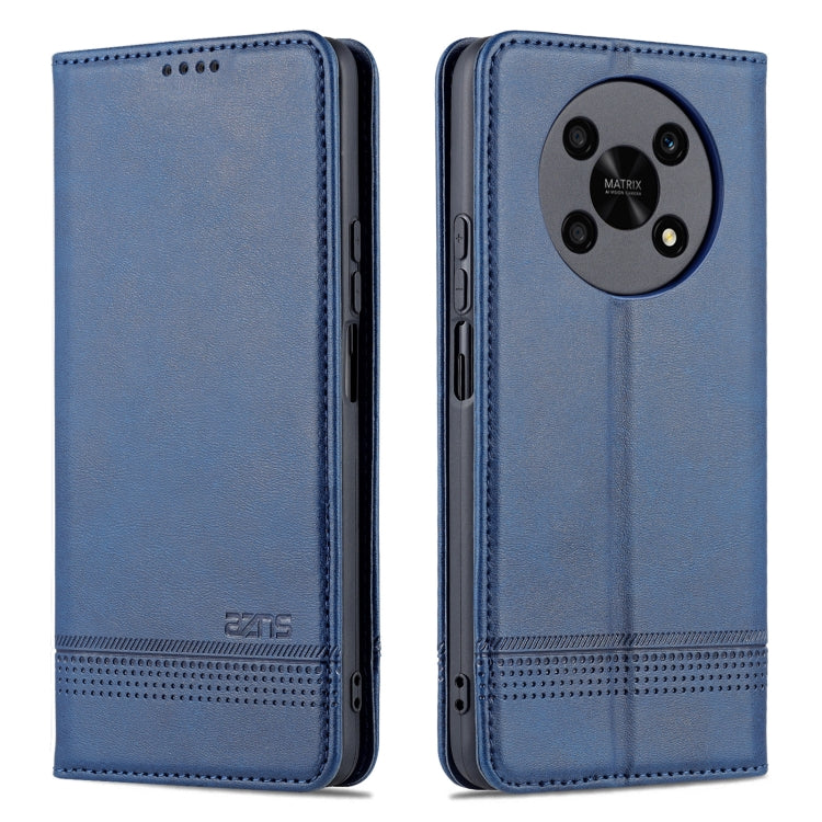 For Honor X30 AZNS Magnetic Calf Texture Leather Phone Case(Dark Blue) by AZNS