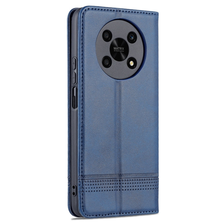 For Honor X30 AZNS Magnetic Calf Texture Leather Phone Case(Dark Blue) by AZNS
