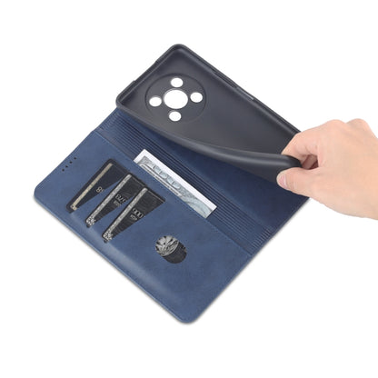 For Honor X30 AZNS Magnetic Calf Texture Leather Phone Case(Dark Blue) by AZNS