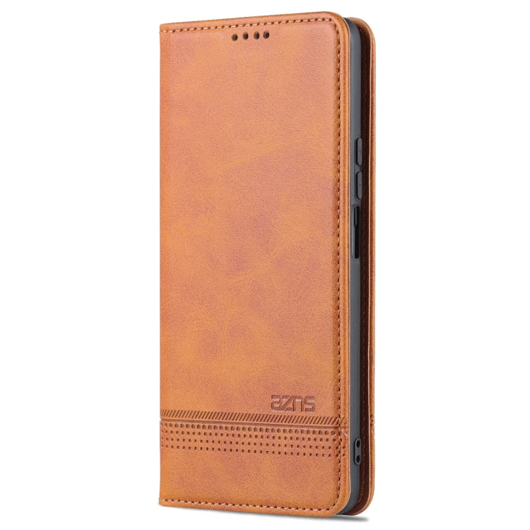 For Honor X30 AZNS Magnetic Calf Texture Leather Phone Case(Light Brown) by AZNS