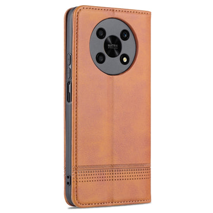 For Honor X30 AZNS Magnetic Calf Texture Leather Phone Case(Light Brown) by AZNS