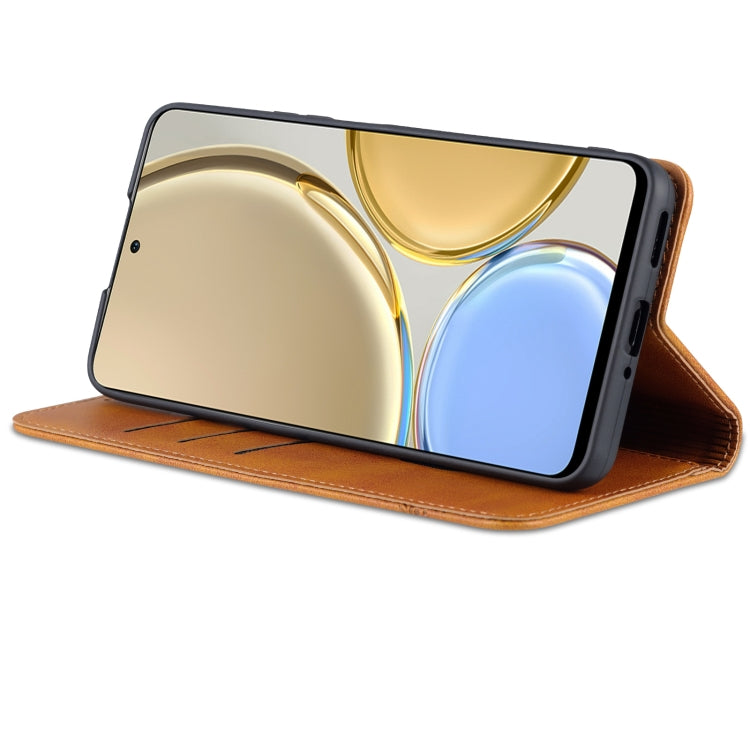 For Honor X30 AZNS Magnetic Calf Texture Leather Phone Case(Light Brown) by AZNS