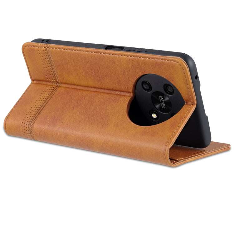 For Honor X30 AZNS Magnetic Calf Texture Leather Phone Case(Light Brown) by AZNS