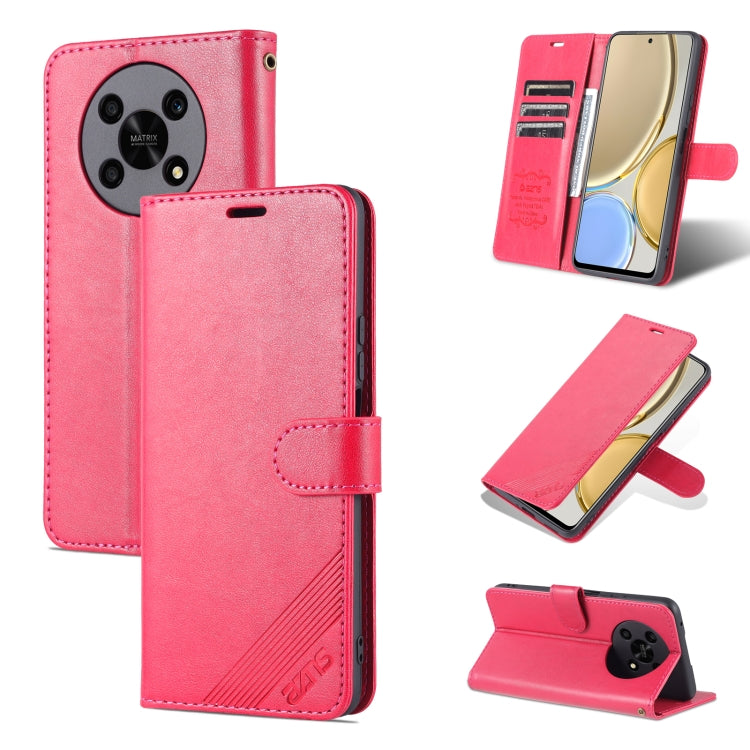 For Honor X30 AZNS Sheepskin Texture Flip Leather Phone Case(Red) by AZNS