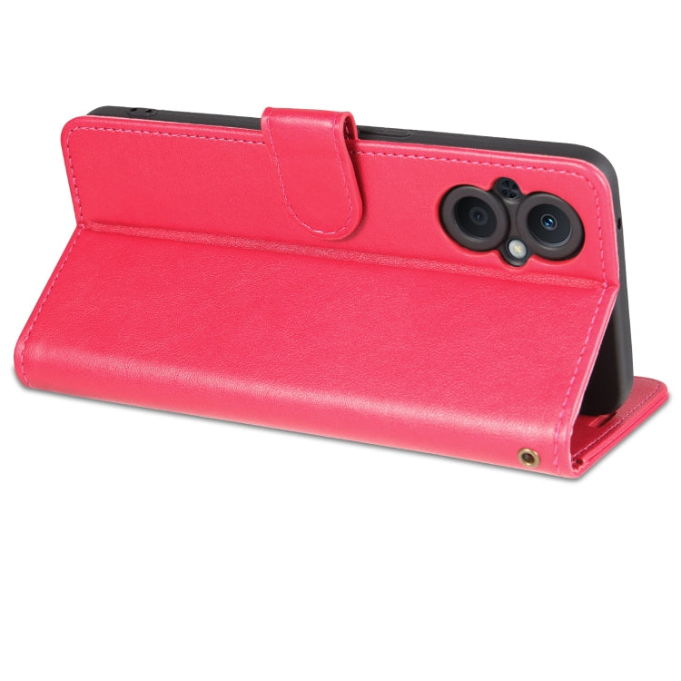 For OnePlus Nord N20 5G AZNS Sheepskin Texture Flip Leather Phone Case(Red) by AZNS