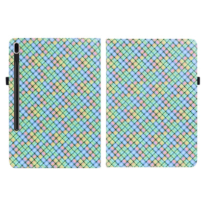 For Samsung Galaxy Tab S8 / Tab S7 Color Weave Texture Flip Leather Tablet Case with Holder(Rainbow) by bashfashion