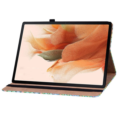 For Samsung Galaxy Tab S8+ / Tab S7+ Color Weave Texture Flip Leather Tablet Case with Holder(Rainbow) by bashfashion