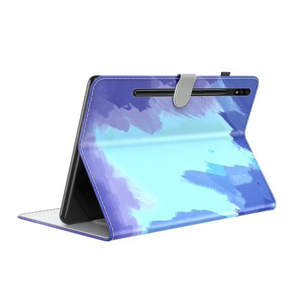 For Samsung Galaxy Tab S9 Watercolor Pattern Flip Leather Tablet Case(Winter Snow) by bashfashion
