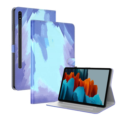 For Samsung Galaxy Tab S9+ Watercolor Pattern Flip Leather Tablet Case(Winter Snow) by bashfashion