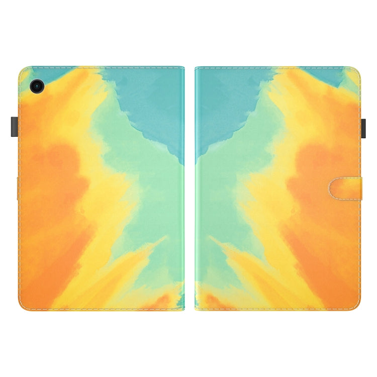 For Samsung Galaxy Tab А9+ Watercolor Pattern Flip Leather Tablet Case(Autumn Leaves) by bashfashion