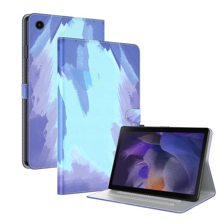 For Samsung Galaxy Tab А9+ Watercolor Pattern Flip Leather Tablet Case(Winter Snow) by bashfashion