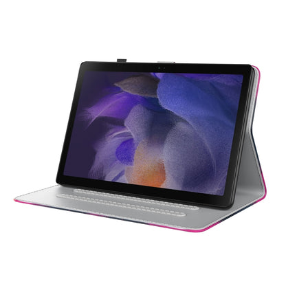 For Samsung Galaxy Tab А9+ Watercolor Pattern Flip Leather Tablet Case(Berry Color) by bashfashion