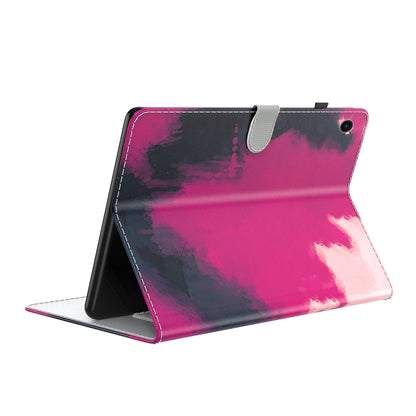 For Samsung Galaxy Tab А9+ Watercolor Pattern Flip Leather Tablet Case(Berry Color) by bashfashion