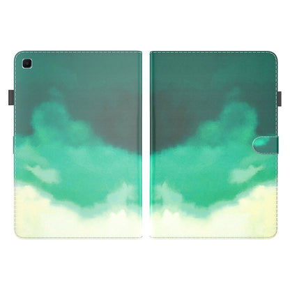 For Samsung Galaxy Tab S5e/T720/T725 Watercolor Pattern Flip Leather Tablet Case(Cyan Green) by bashfashion