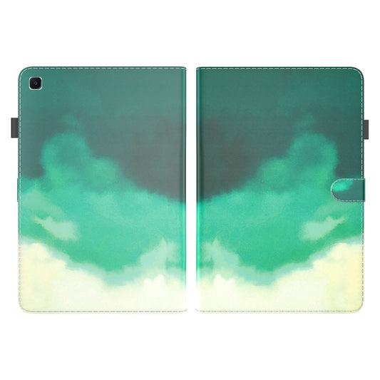 For Samsung Galaxy Tab S5e/T720/T725 Watercolor Pattern Flip Leather Tablet Case(Cyan Green) by bashfashion
