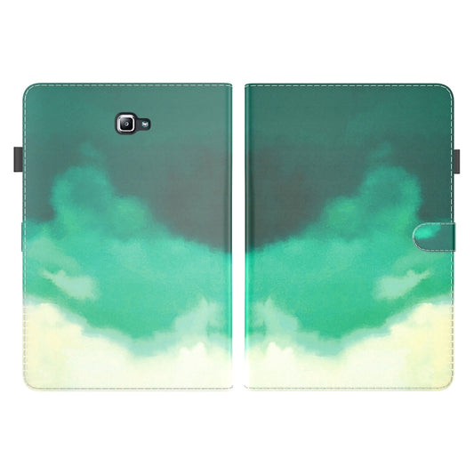 For Samsung Galaxy Tab A 10.1 2016/T580/T585 Watercolor Pattern Flip Leather Tablet Case(Cyan Green) by bashfashion