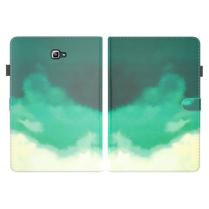For Samsung Galaxy Tab A 10.1 2016/T580/T585 Watercolor Pattern Flip Leather Tablet Case(Cyan Green) by bashfashion