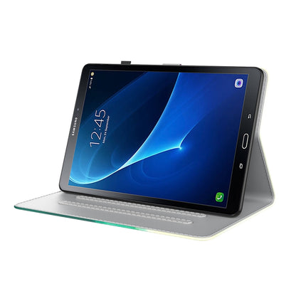 For Samsung Galaxy Tab A 10.1 2016/T580/T585 Watercolor Pattern Flip Leather Tablet Case(Cyan Green) by bashfashion