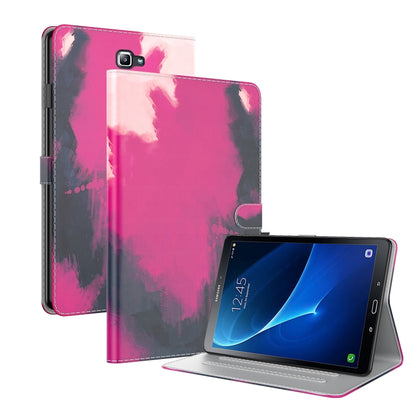 For Samsung Galaxy Tab A 10.1 2016/T580/T585 Watercolor Pattern Flip Leather Tablet Case(Berry Color) by bashfashion