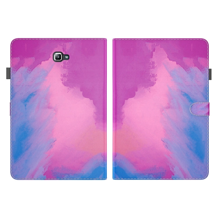 For Samsung Galaxy Tab A 10.1 2016/T580/T585 Watercolor Pattern Flip Leather Tablet Case(Purple Red) by bashfashion
