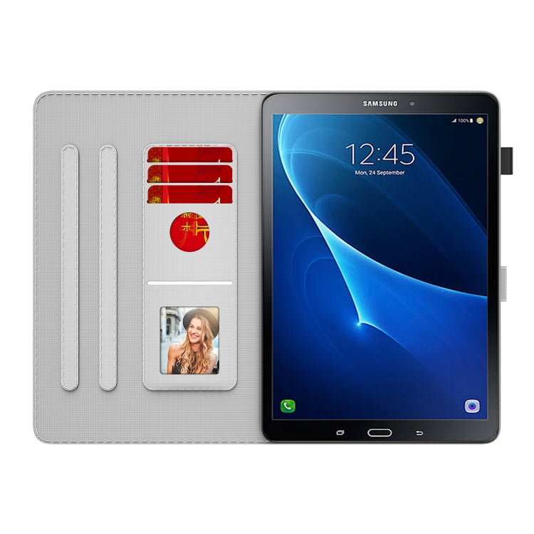 For Samsung Galaxy Tab A 10.1 2016/T580/T585 Watercolor Pattern Flip Leather Tablet Case(Spring Cherry) by bashfashion