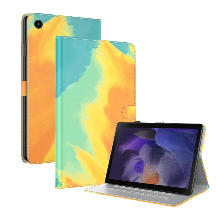 For Samsung Galaxy Tab А9 Watercolor Pattern Flip Leather Tablet Case(Autumn Leaves) by bashfashion