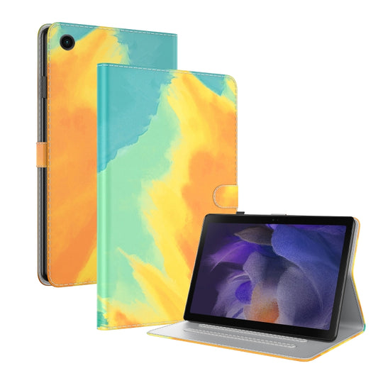 For Samsung Galaxy Tab А9 Watercolor Pattern Flip Leather Tablet Case(Autumn Leaves) by bashfashion