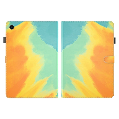 For Samsung Galaxy Tab А9 Watercolor Pattern Flip Leather Tablet Case(Autumn Leaves) by bashfashion
