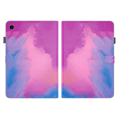 For Samsung Galaxy Tab А9 Watercolor Pattern Flip Leather Tablet Case(Purple Red) by bashfashion