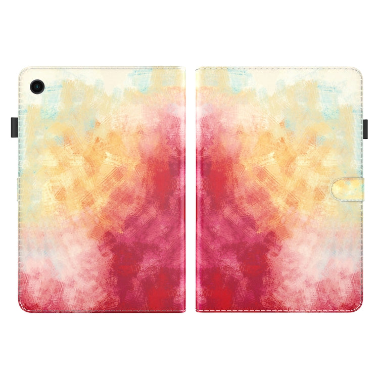 For Samsung Galaxy Tab А9 Watercolor Pattern Flip Leather Tablet Case(Spring Cherry) by bashfashion