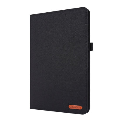For Samsung Galaxy Tab S8 Ultra Horizontal Flip Fabric Leather Tablet Case with Card Slots & Holder(Black) by bashfashion