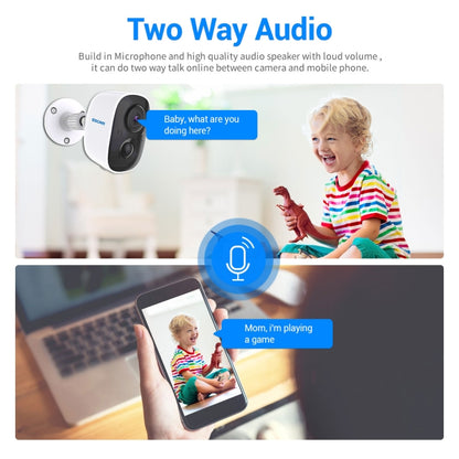 ESCAM G14 Rechargeable 1080P Full HD AI Recognition Infrared Night Vision WiFi Camera by ESCAM