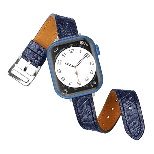 Twist Braided Leather Watch Band For Apple Watch Series 9&8&7 41mm / SE 3&SE 2&6&SE&5&4 40mm / 3&2&1 38mm(Blue) by bashfashion