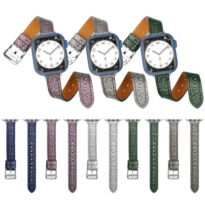 Twist Braided Leather Watch Band For Apple Watch Series 9&8&7 41mm / SE 3&SE 2&6&SE&5&4 40mm / 3&2&1 38mm(Purple) by bashfashion