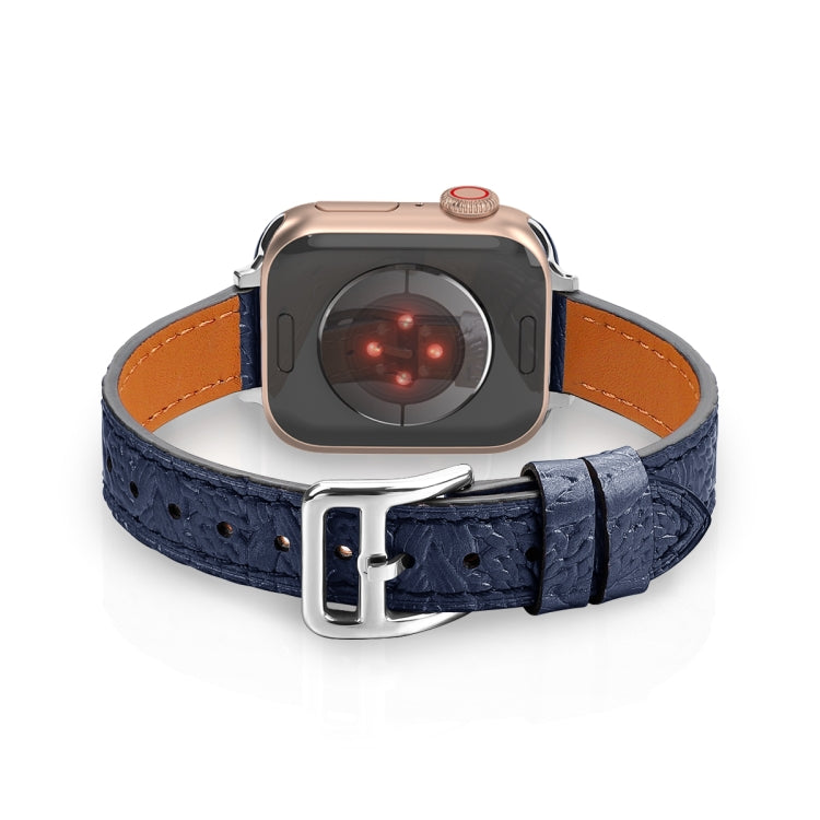 Twist Braided Leather Watch Band For Apple Watch Ultra 49mm&Watch Ultra 2 49mm / Series 9&8&7 45mm / SE 3&SE 2&6&SE&5&4 44mm / 3&2&1 42mm(Blue) by bashfashion