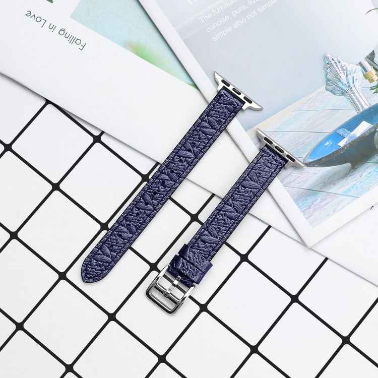 Twist Braided Leather Watch Band For Apple Watch Ultra 49mm&Watch Ultra 2 49mm / Series 9&8&7 45mm / SE 3&SE 2&6&SE&5&4 44mm / 3&2&1 42mm(Blue) by bashfashion
