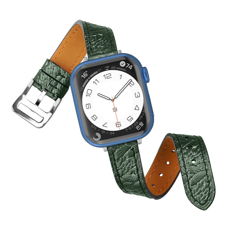 Twist Braided Leather Watch Band For Apple Watch Ultra 49mm&Watch Ultra 2 49mm / Series 9&8&7 45mm / SE 3&SE 2&6&SE&5&4 44mm / 3&2&1 42mm(Green) by bashfashion