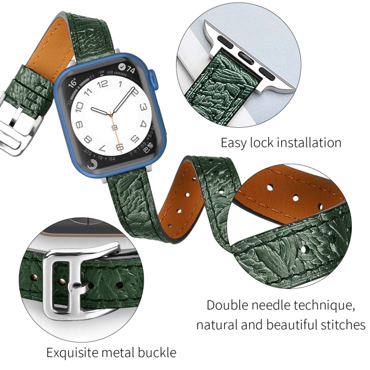 Twist Braided Leather Watch Band For Apple Watch Ultra 49mm&Watch Ultra 2 49mm / Series 9&8&7 45mm / SE 3&SE 2&6&SE&5&4 44mm / 3&2&1 42mm(Green) by bashfashion