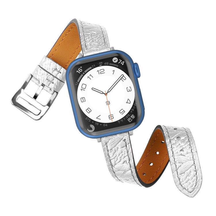 Twist Braided Leather Watch Band For Apple Watch Ultra 49mm&Watch Ultra 2 49mm / Series 9&8&7 45mm / SE 3&SE 2&6&SE&5&4 44mm / 3&2&1 42mm(Silver) by bashfashion