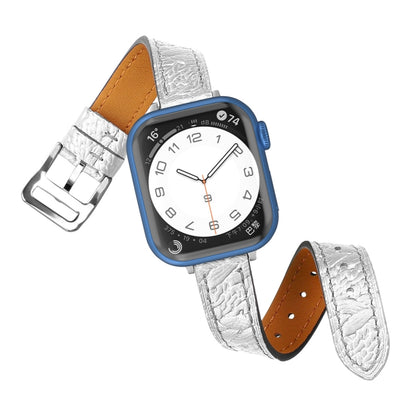 Twist Braided Leather Watch Band For Apple Watch Ultra 49mm&Watch Ultra 2 49mm / Series 9&8&7 45mm / SE 3&SE 2&6&SE&5&4 44mm / 3&2&1 42mm(Silver) by bashfashion