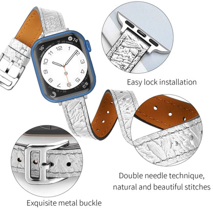 Twist Braided Leather Watch Band For Apple Watch Ultra 49mm&Watch Ultra 2 49mm / Series 9&8&7 45mm / SE 3&SE 2&6&SE&5&4 44mm / 3&2&1 42mm(Silver) by bashfashion