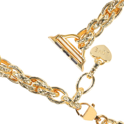 Stainless Steel Heart Pendant Watch Band For Apple Watch Ultra 49mm&Watch Ultra 2 49mm / Series 9&8&7 45mm / SE 3&SE 2&6&SE&5&4 44mm / 3&2&1 42mm(Gold) by bashfashion