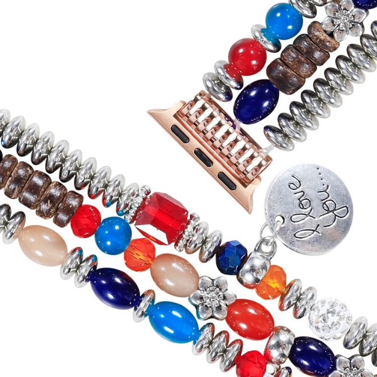 Tassel Beaded Watch Band For Apple Watch Series 9&8&7 41mm / SE 3&SE 2&6&SE&5&4 40mm / 3&2&1 38mm(Colorful) by bashfashion