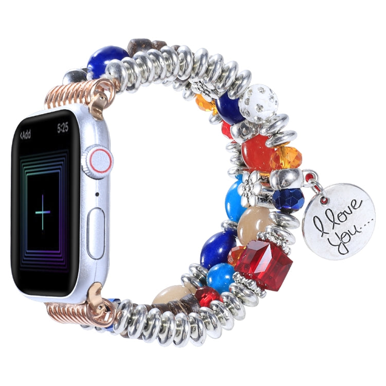 Tassel Beaded Watch Band For Apple Watch Series 9&8&7 41mm / SE 3&SE 2&6&SE&5&4 40mm / 3&2&1 38mm(Colorful) by bashfashion