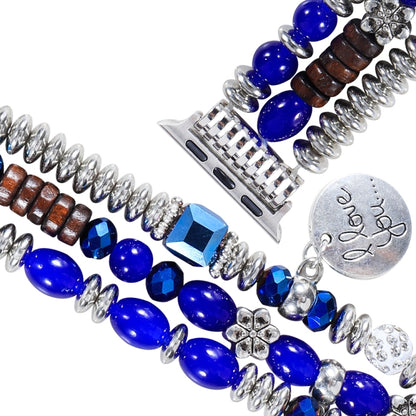 Tassel Beaded Watch Band For Apple Watch Ultra 49mm&Watch Ultra 2 49mm / Series 9&8&7 45mm / SE 3&SE 2&6&SE&5&4 44mm / 3&2&1 42mm(Royal Blue) by bashfashion