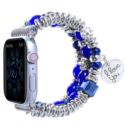 Tassel Beaded Watch Band For Apple Watch Ultra 49mm&Watch Ultra 2 49mm / Series 9&8&7 45mm / SE 3&SE 2&6&SE&5&4 44mm / 3&2&1 42mm(Royal Blue) by bashfashion