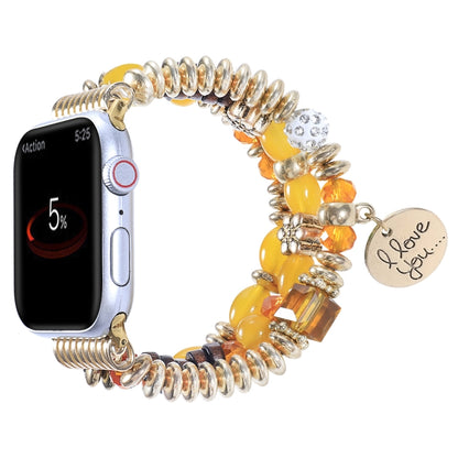 Tassel Beaded Watch Band For Apple Watch Ultra 49mm&Watch Ultra 2 49mm / Series 9&8&7 45mm / SE 3&SE 2&6&SE&5&4 44mm / 3&2&1 42mm(Gold) by bashfashion