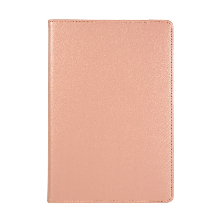 For Samsung Galaxy Tab S8 Ultra 360 Degrees Rotation Holder Litchi Leather Tablet Case(Rose Gold) by bashfashion
