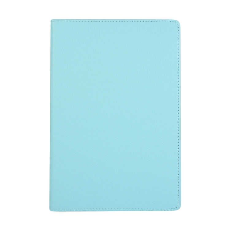 For Samsung Galaxy Tab S8 Ultra 360 Degrees Rotation Holder Litchi Leather Tablet Case(Sky Blue) by bashfashion