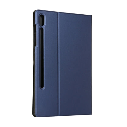 For Samsung Galaxy Tab S8 Ultra Elasticity Leather Tablet Case with Holder(Dark Blue) by bashfashion